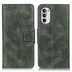 Leather Case Stands Flip Cover Holder M09L for Motorola Moto Edge (2022) 5G Green