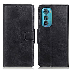Leather Case Stands Flip Cover Holder M09L for Motorola Moto Edge 30 5G Black