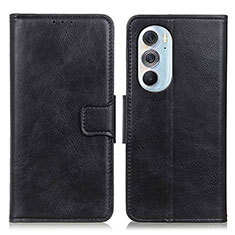 Leather Case Stands Flip Cover Holder M09L for Motorola Moto Edge 30 Pro 5G Black