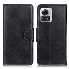 Leather Case Stands Flip Cover Holder M09L for Motorola Moto Edge X30 Pro 5G Black