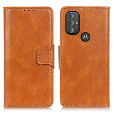 Leather Case Stands Flip Cover Holder M09L for Motorola Moto G Power (2022) Brown