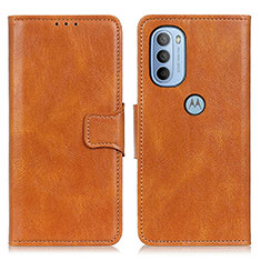 Leather Case Stands Flip Cover Holder M09L for Motorola Moto G31 Brown