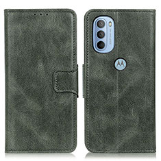 Leather Case Stands Flip Cover Holder M09L for Motorola Moto G31 Green