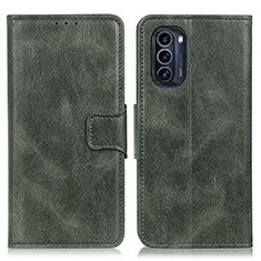 Leather Case Stands Flip Cover Holder M09L for Motorola Moto G52j 5G Green