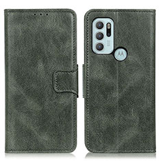 Leather Case Stands Flip Cover Holder M09L for Motorola Moto G60s Green