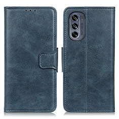 Leather Case Stands Flip Cover Holder M09L for Motorola Moto G62 5G Blue