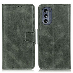 Leather Case Stands Flip Cover Holder M09L for Motorola Moto G62 5G Green