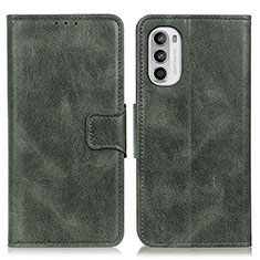 Leather Case Stands Flip Cover Holder M09L for Motorola Moto G71s 5G Green