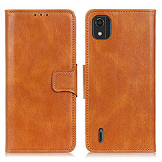 Leather Case Stands Flip Cover Holder M09L for Nokia C2 2nd Edition Brown