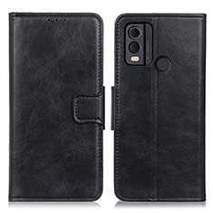 Leather Case Stands Flip Cover Holder M09L for Nokia C22 Black