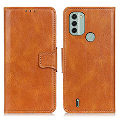 Leather Case Stands Flip Cover Holder M09L for Nokia C31 Brown