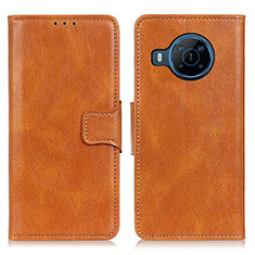 Leather Case Stands Flip Cover Holder M09L for Nokia X100 5G Brown