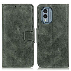 Leather Case Stands Flip Cover Holder M09L for Nokia X30 5G Green