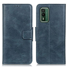 Leather Case Stands Flip Cover Holder M09L for Nokia XR21 Blue