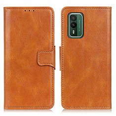 Leather Case Stands Flip Cover Holder M09L for Nokia XR21 Brown