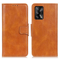 Leather Case Stands Flip Cover Holder M09L for Oppo A74 4G Brown
