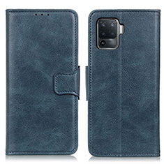 Leather Case Stands Flip Cover Holder M09L for Oppo A94 4G Blue
