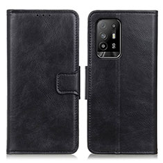 Leather Case Stands Flip Cover Holder M09L for Oppo F19 Pro+ Plus 5G Black