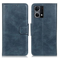 Leather Case Stands Flip Cover Holder M09L for Oppo F21s Pro 4G Blue