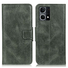 Leather Case Stands Flip Cover Holder M09L for Oppo Reno7 4G Green