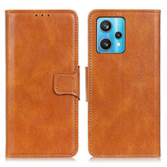 Leather Case Stands Flip Cover Holder M09L for Realme Q5 5G Brown