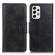Leather Case Stands Flip Cover Holder M09L for Samsung Galaxy A23 5G Black