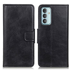 Leather Case Stands Flip Cover Holder M09L for Samsung Galaxy F23 5G Black