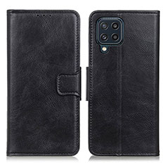 Leather Case Stands Flip Cover Holder M09L for Samsung Galaxy M32 4G Black