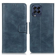 Leather Case Stands Flip Cover Holder M09L for Samsung Galaxy M53 5G Blue