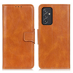 Leather Case Stands Flip Cover Holder M09L for Samsung Galaxy Quantum2 5G Brown