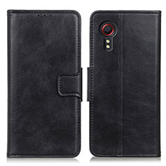 Leather Case Stands Flip Cover Holder M09L for Samsung Galaxy XCover 5 SM-G525F Black