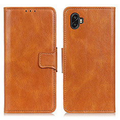 Leather Case Stands Flip Cover Holder M09L for Samsung Galaxy Xcover Pro 2 5G Brown