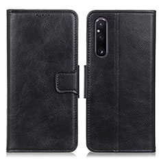 Leather Case Stands Flip Cover Holder M09L for Sony Xperia 1 V Black