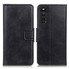 Leather Case Stands Flip Cover Holder M09L for Sony Xperia 10 III Black