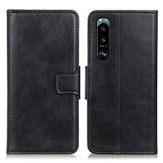 Leather Case Stands Flip Cover Holder M09L for Sony Xperia 5 III Black