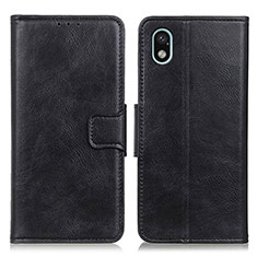 Leather Case Stands Flip Cover Holder M09L for Sony Xperia Ace III Black