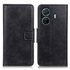 Leather Case Stands Flip Cover Holder M09L for Vivo T1 5G Black