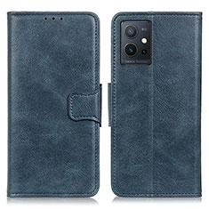 Leather Case Stands Flip Cover Holder M09L for Vivo T1 5G India Blue