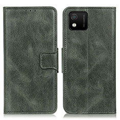 Leather Case Stands Flip Cover Holder M09L for Wiko Y52 Green