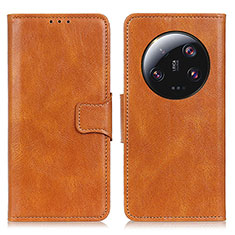 Leather Case Stands Flip Cover Holder M09L for Xiaomi Mi 13 Ultra 5G Brown