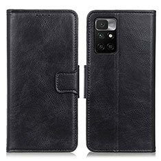 Leather Case Stands Flip Cover Holder M09L for Xiaomi Redmi 10 (2022) Black