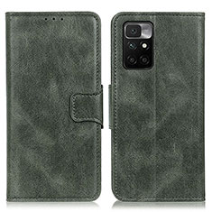 Leather Case Stands Flip Cover Holder M09L for Xiaomi Redmi 10 (2022) Green