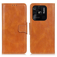 Leather Case Stands Flip Cover Holder M09L for Xiaomi Redmi 10 Power Brown