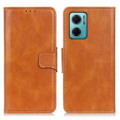 Leather Case Stands Flip Cover Holder M09L for Xiaomi Redmi 10 Prime Plus 5G Brown