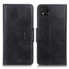 Leather Case Stands Flip Cover Holder M09L for Xiaomi Redmi 10A 4G Black