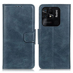 Leather Case Stands Flip Cover Holder M09L for Xiaomi Redmi 10C 4G Blue