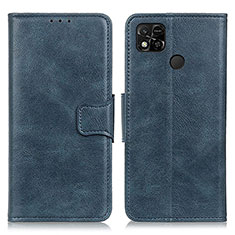 Leather Case Stands Flip Cover Holder M09L for Xiaomi Redmi 9C Blue