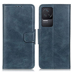 Leather Case Stands Flip Cover Holder M09L for Xiaomi Redmi K50 5G Blue