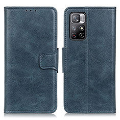 Leather Case Stands Flip Cover Holder M09L for Xiaomi Redmi Note 11S 5G Blue