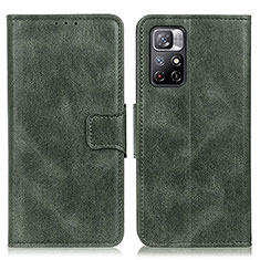 Leather Case Stands Flip Cover Holder M09L for Xiaomi Redmi Note 11S 5G Green